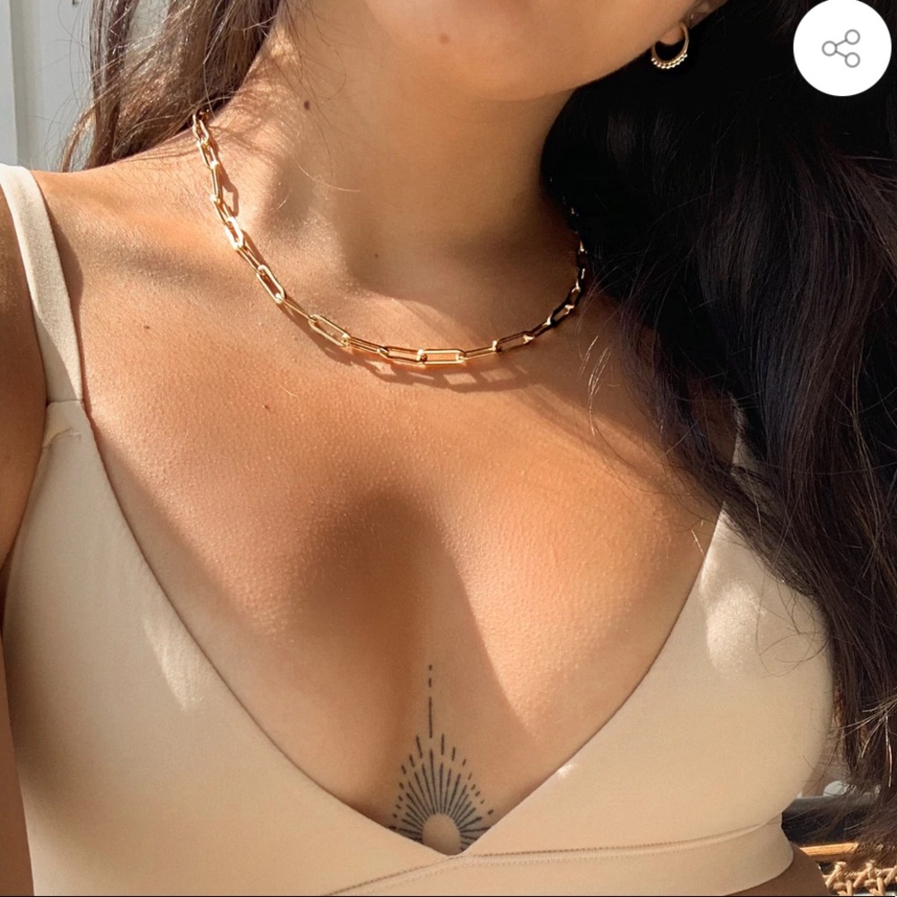 Real GOLD FILLED Paperclip Chain Necklace